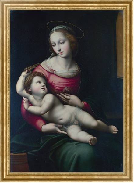 Постер Мадонна с ребенком с типом исполнения На холсте в раме в багетной раме NA033.1.051