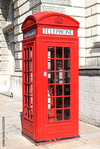 Постер Лондон. Телефонная будка с типом исполнения На холсте без рамы