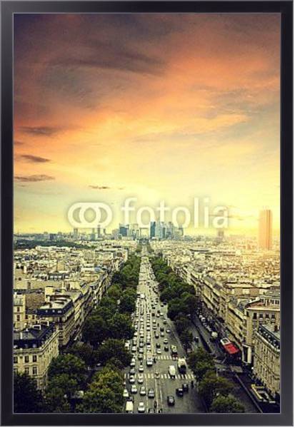 Постер Утро в Париже с типом исполнения На холсте в раме в багетной раме 221-01