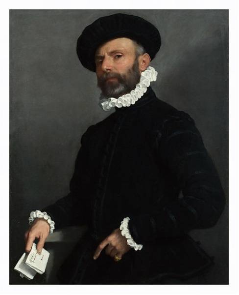 Постер Портрет мужчины, держащего письмо с типом исполнения На холсте в раме в багетной раме 221-03