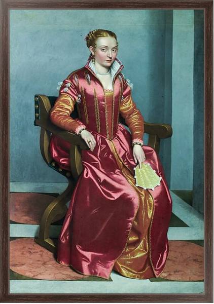 Постер Портрет леди 11 с типом исполнения На холсте в раме в багетной раме 221-02