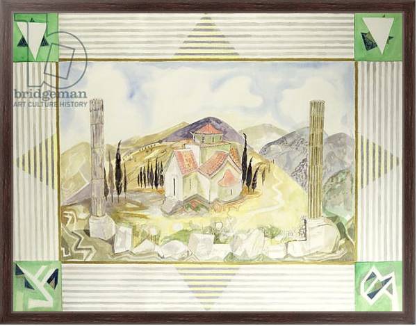 Постер Temple in Hosios Lukas Country from the Greek Experience Series, 1989 с типом исполнения На холсте в раме в багетной раме 221-02