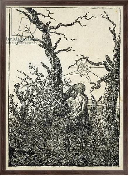 Постер The Woman with a Spider's Web in the middle of Leafless Trees с типом исполнения На холсте в раме в багетной раме 221-02