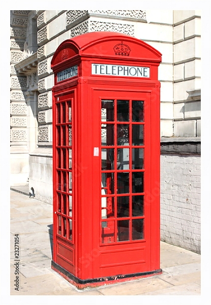 Постер Лондон. Телефонная будка с типом исполнения На холсте в раме в багетной раме 221-03