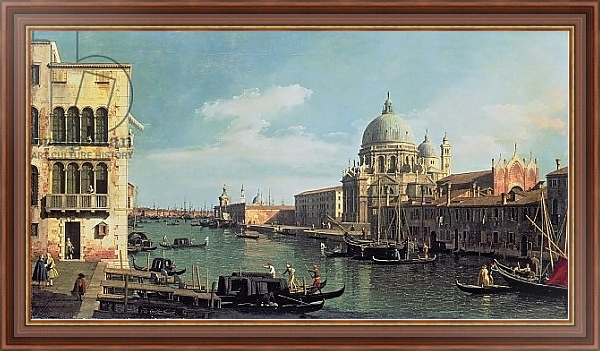 Постер View of the Grand Canal: Santa Maria della Salute, early 1730s с типом исполнения На холсте в раме в багетной раме 35-M719P-83