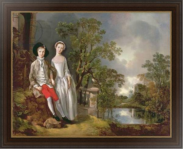 Постер Portrait of Heneage Lloyd and his Sister, Lucy, c.1750 с типом исполнения На холсте в раме в багетной раме 1.023.151