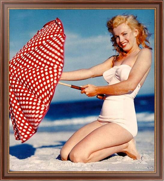 Постер Monroe, Marilyn 29 с типом исполнения На холсте в раме в багетной раме 35-M719P-83