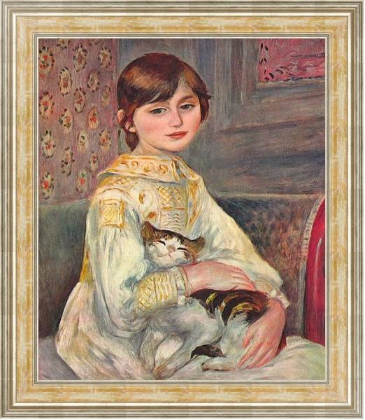 Постер Портрет мадемуазель Жюли Мане с кошкой с типом исполнения На холсте в раме в багетной раме NA053.0.115