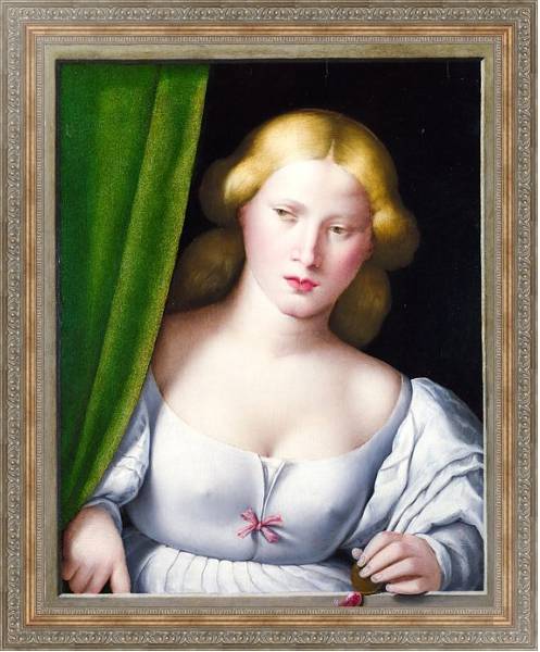 Постер Женщина у окна 2 с типом исполнения На холсте в раме в багетной раме 484.M48.310