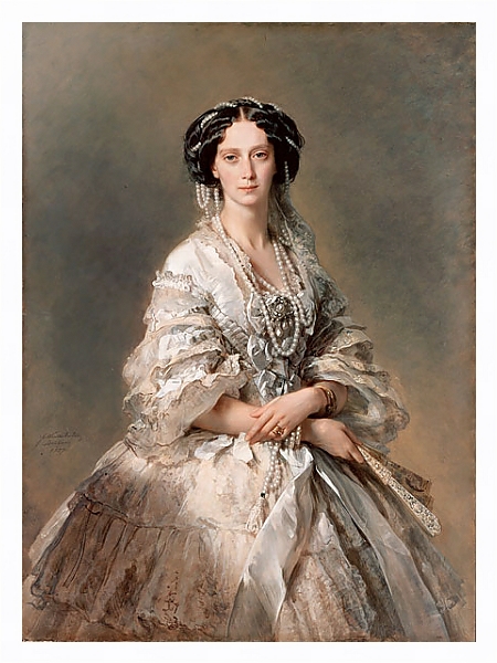 Постер Портрет императрицы Марии Александровны с типом исполнения На холсте в раме в багетной раме 221-03