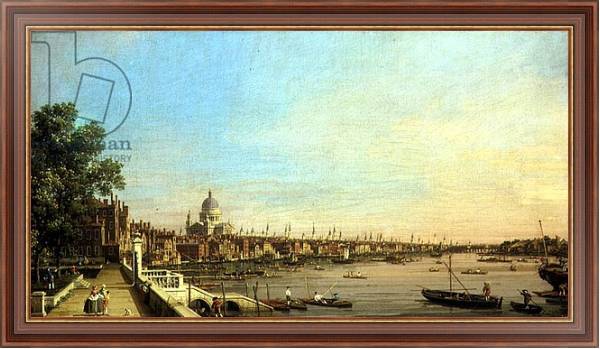 Постер The Thames from the Terrace of Somerset House Looking Towards St. Paul's, c.1750 с типом исполнения На холсте в раме в багетной раме 35-M719P-83