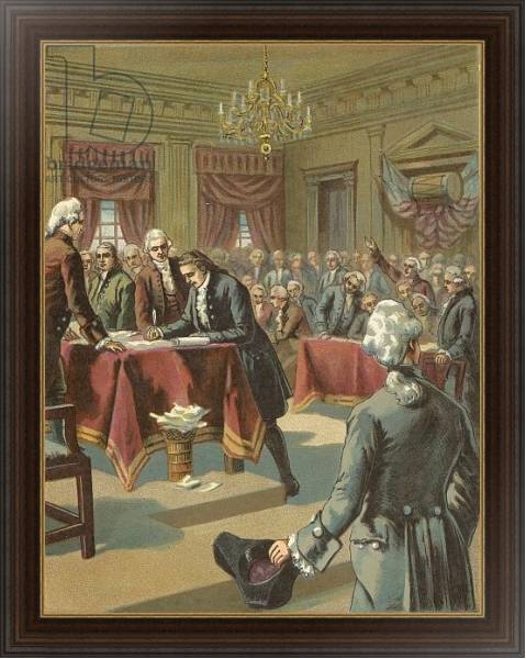 Постер The Declaration of Independence с типом исполнения На холсте в раме в багетной раме 1.023.151