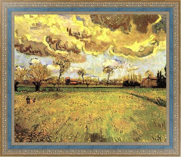 Постер Пейзаж под грозовым небом с типом исполнения На холсте в раме в багетной раме 484.M48.685
