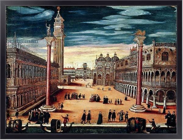 Постер The Piazzetta di San Marco, Venice с типом исполнения На холсте в раме в багетной раме 221-01