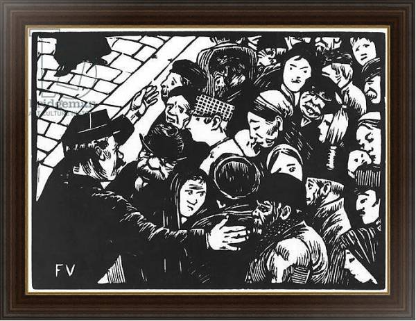 Постер The Paris crowd, 1892 с типом исполнения На холсте в раме в багетной раме 1.023.151