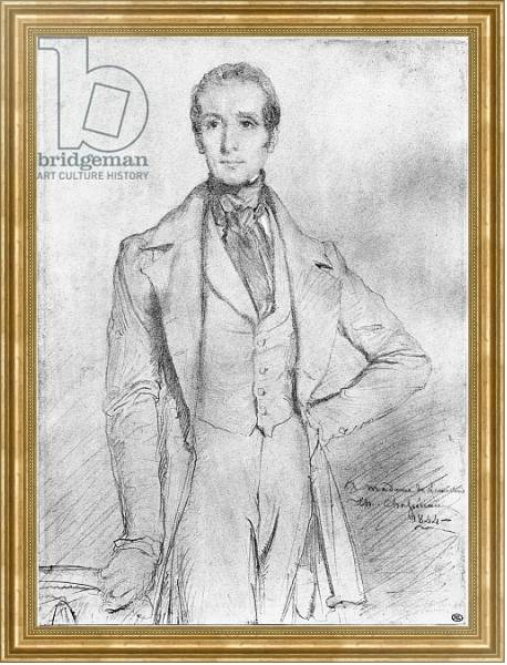 Постер Portrait of Alphonse de Lamartine, 1844 с типом исполнения На холсте в раме в багетной раме NA033.1.051