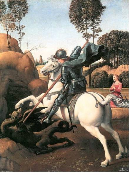 Постер Битва св. Георгия с драконом с типом исполнения На холсте без рамы