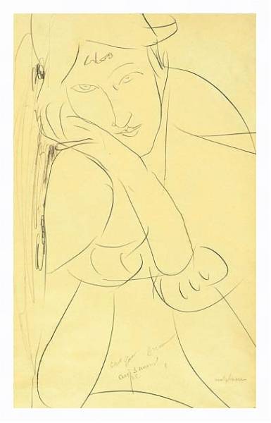 Постер Женщина, опирающаю голову на руки с типом исполнения На холсте в раме в багетной раме 221-03