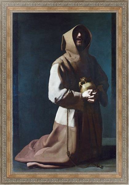 Постер Святой Франсис медитирует 2 с типом исполнения На холсте в раме в багетной раме 484.M48.310