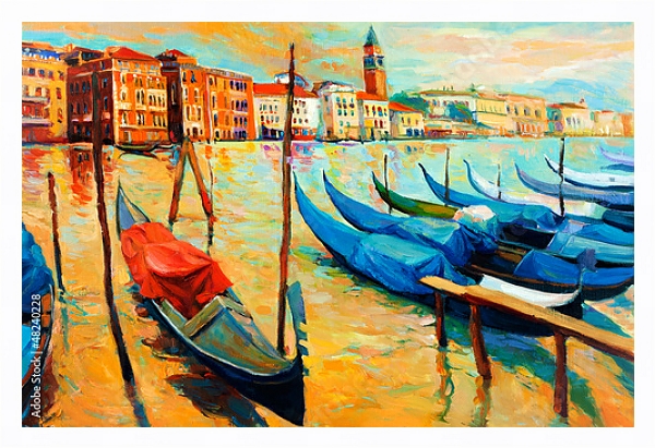 Постер Венеция, Италия 2 с типом исполнения На холсте в раме в багетной раме 221-03