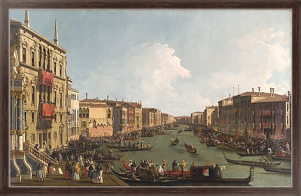 Постер Венеция - Регата на Гранд Канал е с типом исполнения На холсте в раме в багетной раме 221-02