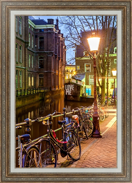 Постер Голландия. Амстердам 5 с типом исполнения На холсте в раме в багетной раме 595.M52.330