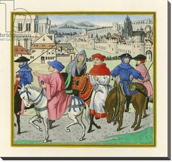 Постер The Canterbury Pilgrimage, late 15th Century с типом исполнения На холсте без рамы