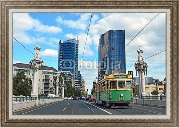 Постер Трамвай в Мельбурне, Австралия с типом исполнения На холсте в раме в багетной раме 595.M52.330