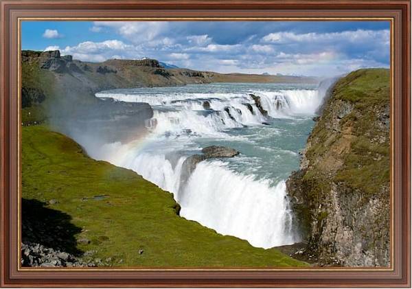 Постер Водопад Гюдльфосс. Исландия с типом исполнения На холсте в раме в багетной раме 35-M719P-83