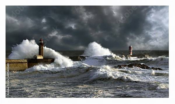 Постер Португалия. Атлантический шторм №3 с типом исполнения На холсте в раме в багетной раме 221-03