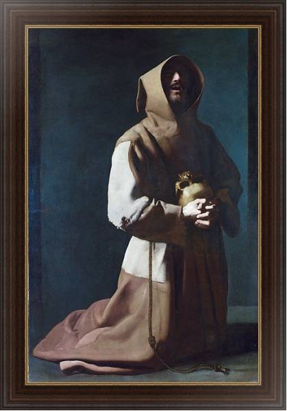 Постер Святой Франсис медитирует 2 с типом исполнения На холсте в раме в багетной раме 1.023.151