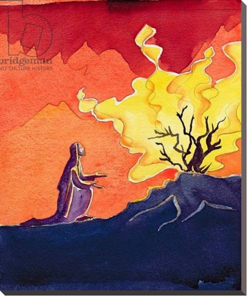Постер God speaks to Moses from the burning bush, 2004 с типом исполнения На холсте без рамы