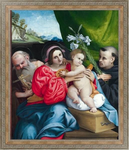 Постер Дева Мария с младенцем и Святыми 2 с типом исполнения На холсте в раме в багетной раме 484.M48.310
