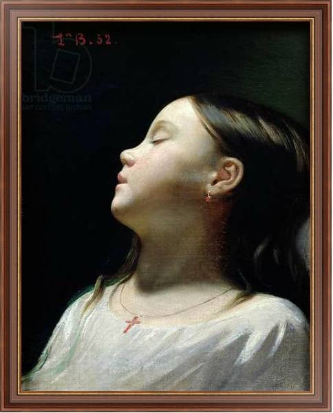 Постер Young Girl Sleeping, 1852 с типом исполнения На холсте в раме в багетной раме 35-M719P-83