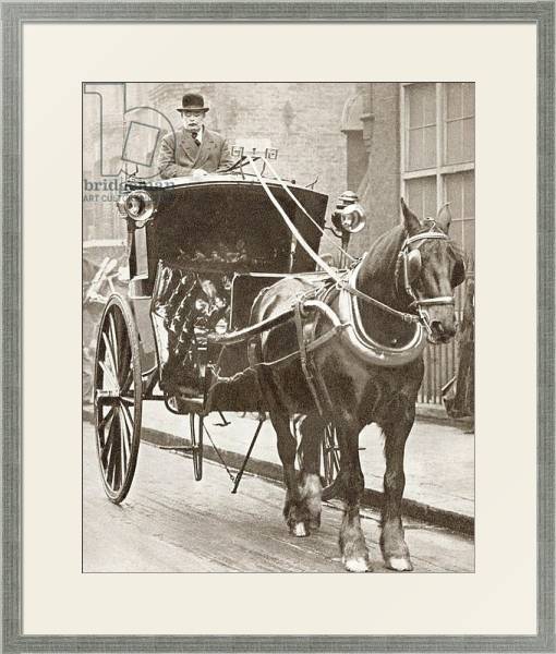 Постер A Hansom Cab in London, England in 1910 с типом исполнения Под стеклом в багетной раме 1727.2510