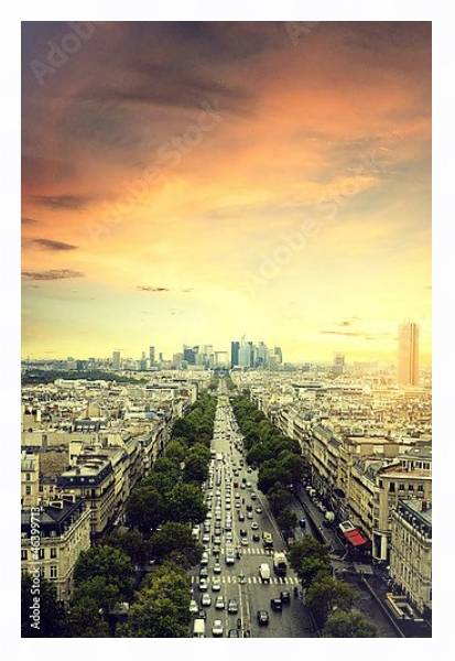 Постер Утро в Париже с типом исполнения На холсте в раме в багетной раме 221-03