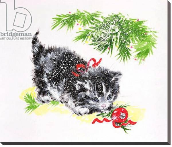 Постер Christmas Kitten с типом исполнения На холсте без рамы
