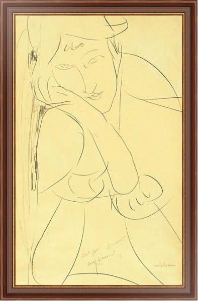 Постер Женщина, опирающаю голову на руки с типом исполнения На холсте в раме в багетной раме 35-M719P-83