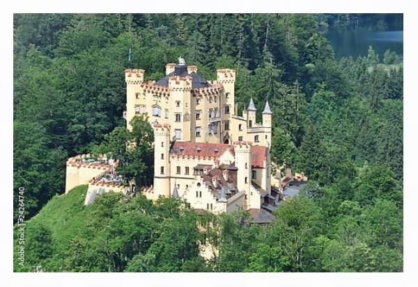 Постер Германия. Замок Хоэншвангау в южной Баварии 2 с типом исполнения На холсте в раме в багетной раме 221-03