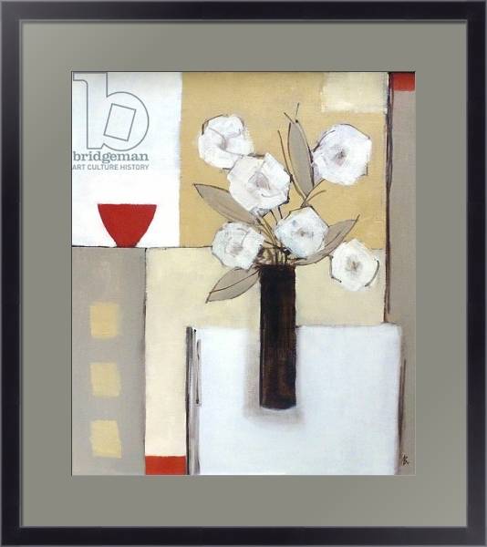 Постер Red Bowl, White Flowers с типом исполнения Под стеклом в багетной раме 221-01