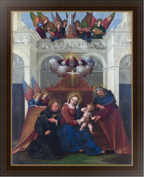 Постер Священная семья со Святым Николой из Толентино с типом исполнения На холсте в раме в багетной раме 1.023.151