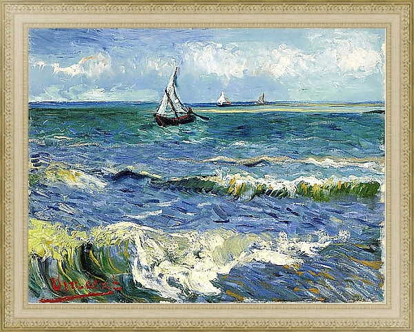 Постер Морской пейзаж в Сен-Мари с типом исполнения На холсте в раме в багетной раме 484.M48.725