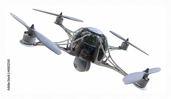 Постер Квадрокоптер с камерой с типом исполнения На холсте в раме в багетной раме 221-03