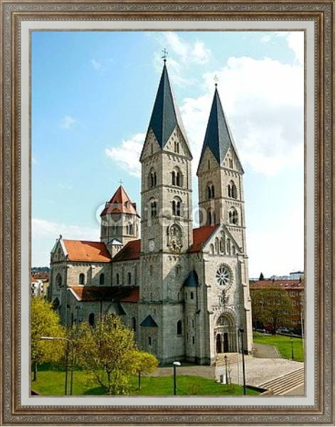 Постер Германия. Вюрцбург. Церковь St. Adalbero  с типом исполнения На холсте в раме в багетной раме 595.M52.330