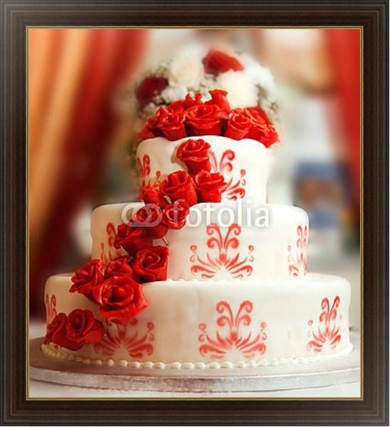 Постер Свадебный торт с типом исполнения На холсте в раме в багетной раме 1.023.151