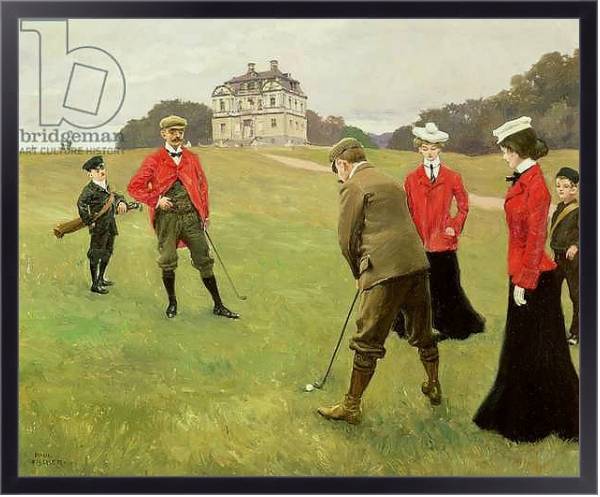 Постер Golf Players at Copenhagen Golf Club с типом исполнения На холсте в раме в багетной раме 221-01