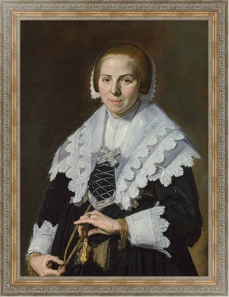 Постер Портрет женщины с веером с типом исполнения На холсте в раме в багетной раме 484.M48.310