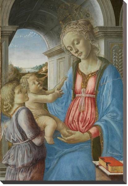 Постер Дева Мария с младенцем и ангелом с типом исполнения На холсте без рамы