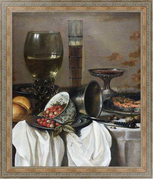 Постер Натюрморт с посудой для питья с типом исполнения На холсте в раме в багетной раме 484.M48.310