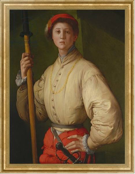 Постер Portrait of a Halberdier c.1528-30 с типом исполнения На холсте в раме в багетной раме NA033.1.051